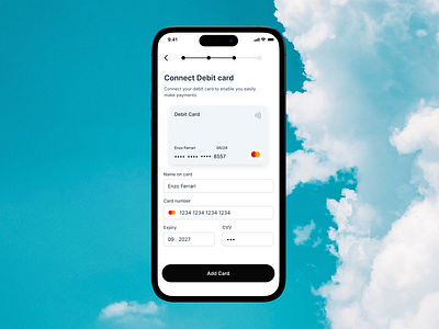 Connect debit card design animation design finance fintech payment ui