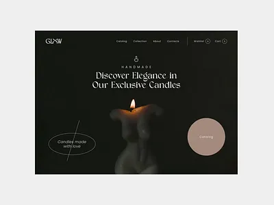 Daily UI #012 – E-commerce Shop animation bege black candle challange dailyui ecommerce graphic design luxury online store website