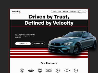 Velocity - Car Dealership Ecommerce Framer Template brand design branding business car dealearship design ecommerce figma framer framer template graphic design illustration landing page template typography ui ux web design website website template