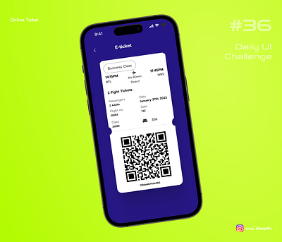 Online Ticket | Daily UI Challenge # 36/90 ui design ux design uxui designer