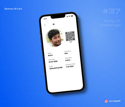 Electronic ID card | Daily UI Challenge # 37/90 ui design ux design uxui designer