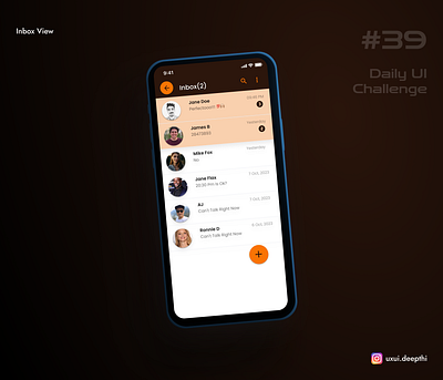 Inbox view | Daily UI Challenge # 39/90 ui design ux design uxui designer