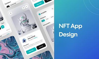 NFT App Mobile App Template design development figma flutter hybrid app marketplace minimalistic mobile app mobile design nft nft app design react native ui uiux unique ux