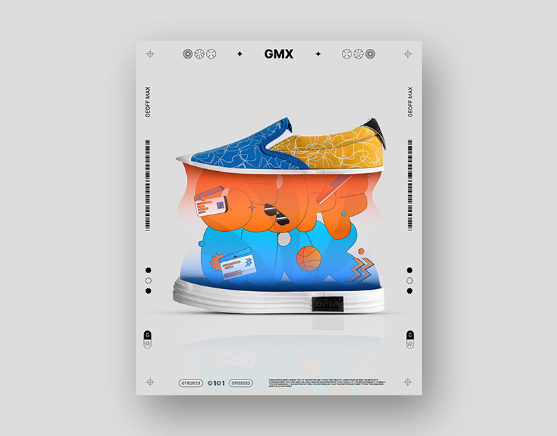 POSTER DESIGN | GEOFF MAX branding design graphic design illust illustration poster shoes shoes poster sneaker poster vector