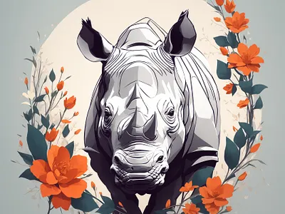 The last white Rhino ai digital art