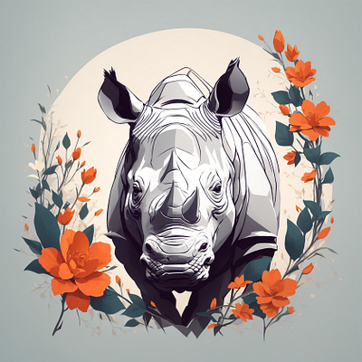 The last white Rhino ai digital art