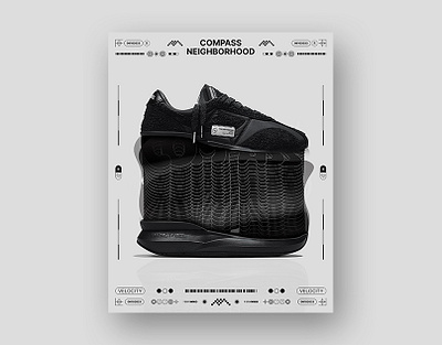 POSTER DESIGN | SNEAKER | COMPAS X NEIGHBORHOOD branding design graphic design icon illustration poster shoes shoes poster sneaker poster sneakers social media typography vector