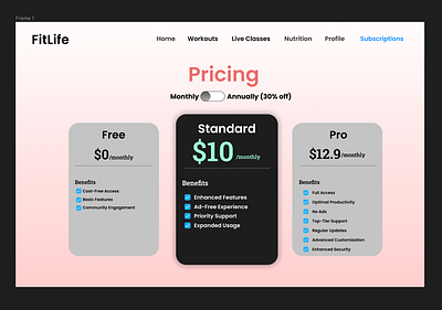 Day 30: Pricing Page Design 030 dailyui design ui uxdesignaspirant dribbbledebut