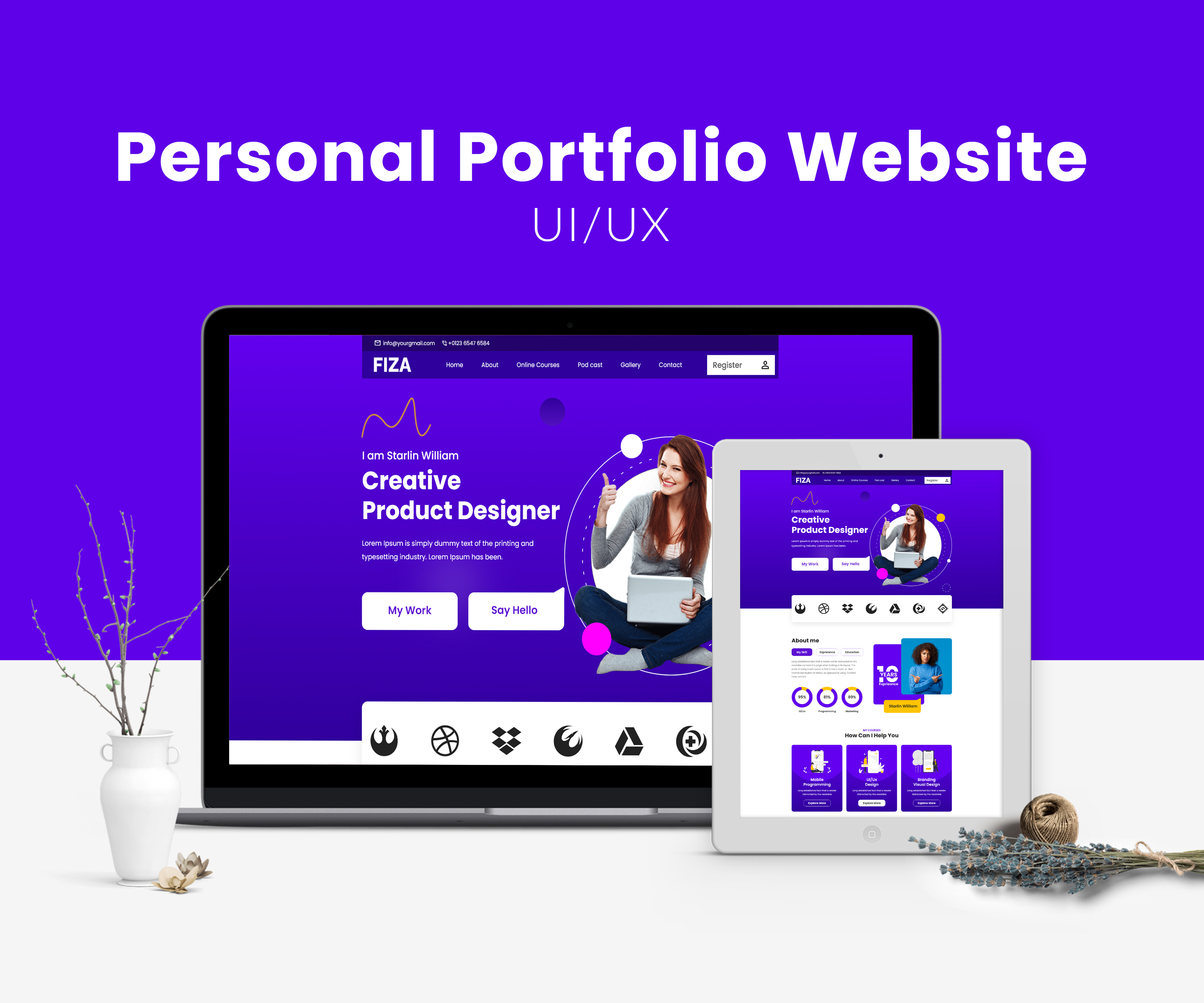 Personal Portfolio Website Ui Design design graphic design landing page personal website portfolio design portfolio ui ui ui design uiux userinterface web design website website ui