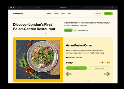 Chowplace - website interaction food interaction restaurant ui website