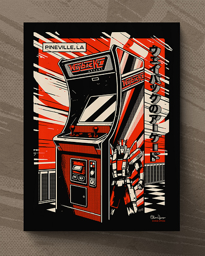 Wayback's Arcade Illustrated Poster arcade design gaming graphic design illustration illustrator photoshop poster retro vector waybacks arcade