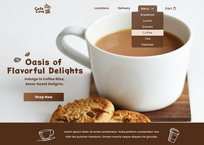 Dropdown menu - Cafe design figma interface uidesign uxdesign webdesign