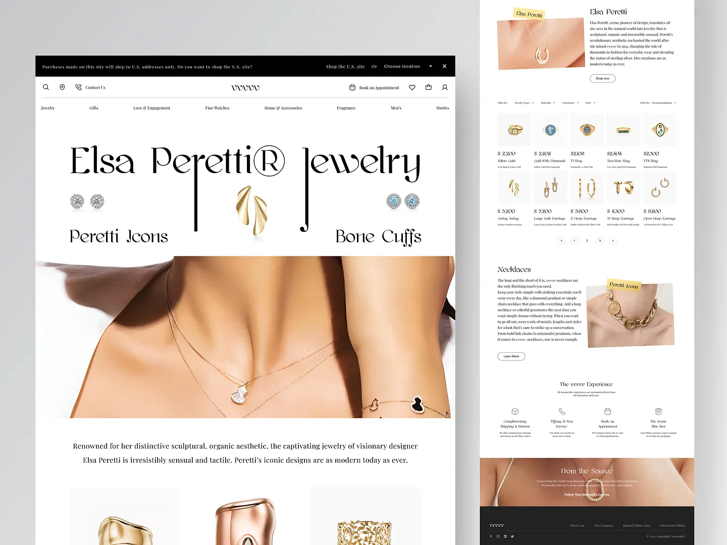 Elegant Jewelry Website Design: A Showcase of Luxury and Style