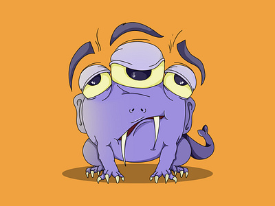 Purple dragon 2d cartoon character characterdesign dragon illustration illustrator purple sima soroor simple