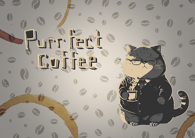 Branding Purrfect Coffee brand identity branding coffee graphic design illustration logo