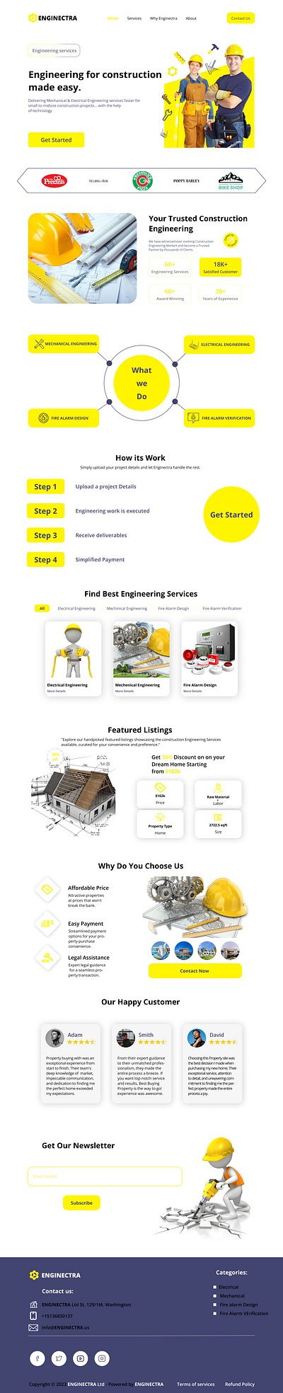 Construction Engineering Landing page construction engineering website construction landing page electrical engineering landing page mechanical engineering ui design ui ux web app design web design website website design