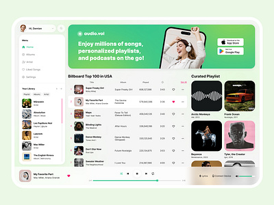 Concept for Music Desktop App/Spotify albums app branding dashboard music spotify ui ui design ux vynyl youtube youtubemusic