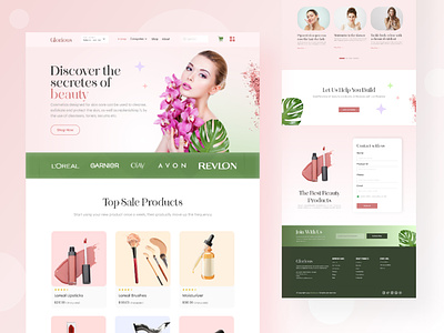 Premium Beauty Brand Website Template agency beauty beauty app beauty clinic beauty ecommerce website beauty landing beauty product beauty solution beauty website card cosmetics ecommerce landing page modern products sergery treatment ui ux website
