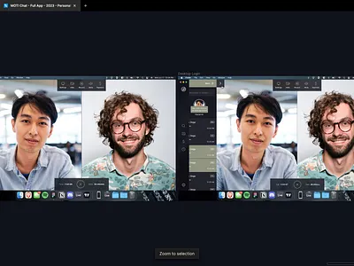 MOTI Desktop App advice desktop app figma masterclass messaging app minimal ui product design swiss style user experience user interface video call app video conference web app