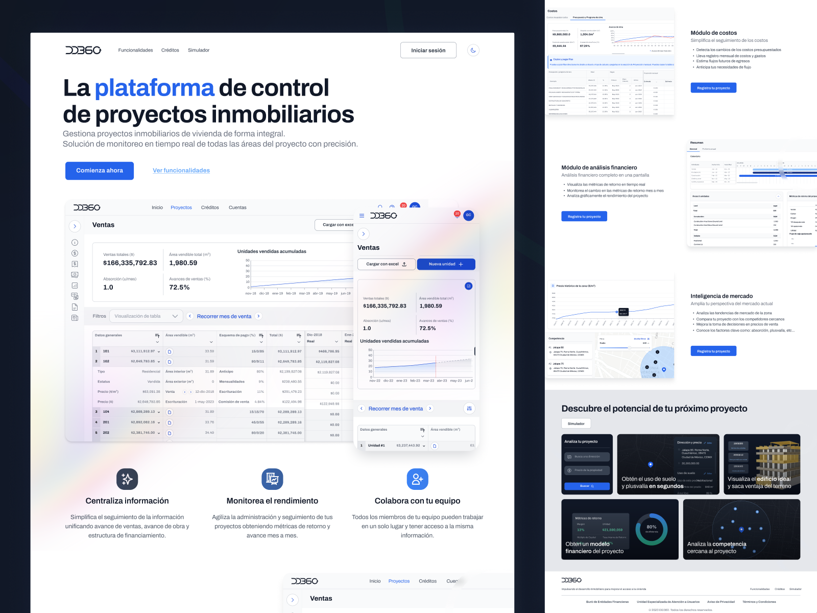 DD360 SaaS - Landing Page dark mode landing page landingpage light mode product design real state realtor saas site software as a service ui user interface ux web designer web page webpage website