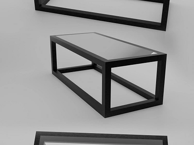 Black glass coffee table | Table basse en verre noire | Blender 3d basse blender coffe glass metal noir render table tuto verre