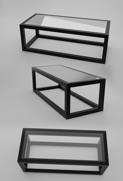 Black glass coffee table | Table basse en verre noire | Blender 3d basse blender coffe glass metal noir render table tuto verre