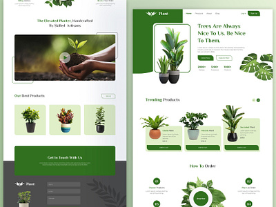 Plant Landing Page Design biology botanical cultivate gardening global graphic design grass greenery growing home plant innovation leaves planet planting potted plant production seed ui ui and ux web banner