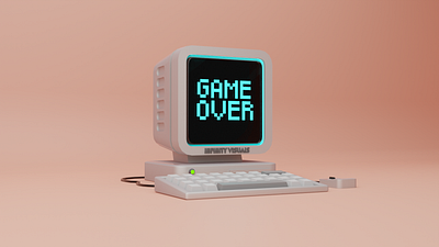 Game Over 3d blender blender3d computer design keyboard pc