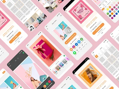 Photo Collage Maker Mobile Application android app application collage maker color design edit editor illustration interface ios minimal mobile mobile application photo editor saas service ui ui design ux