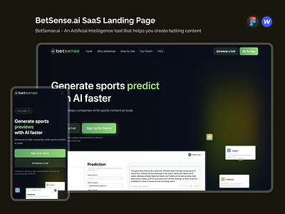 Landing page for an AI SaaS Tool | Paralax Effect branding landing page paralax effect ui webdesign webflow