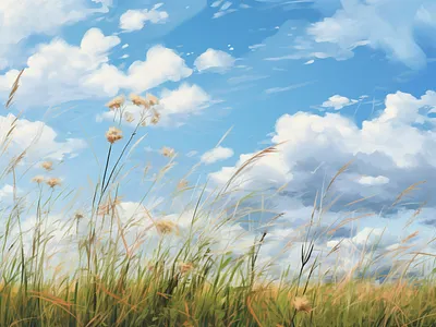 구름과 꽃의 배경 design graphic design illustration