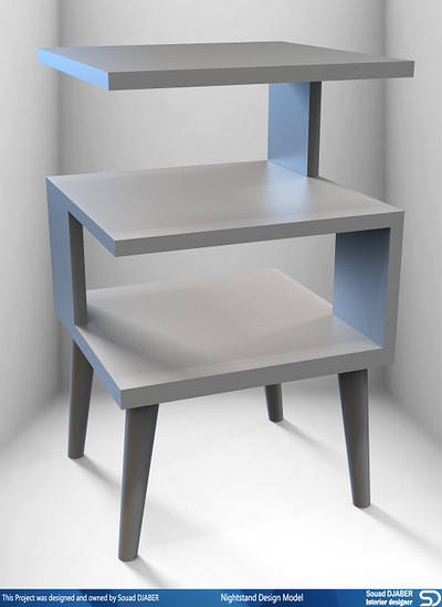 Nightstand design model 3d bed design djaber furniture model modeling nightstand room sketchup souad