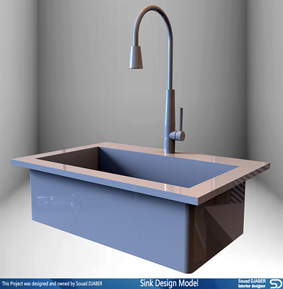 Sink design model 3d bathroom design djaber kitchen model modeling render rendering sink sketchup souad