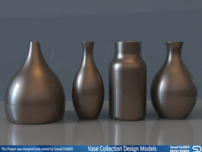 Vase collection design models volume 01 3d decoration design djaber furniture model modeling souad vase