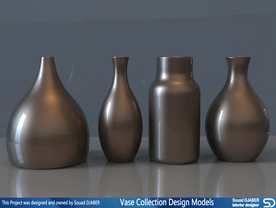 Vase collection design models volume 01 3d decoration design djaber furniture model modeling souad vase