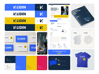 Validin Brand Identity Strategy & Design accessible design blue brand design brand strategy branding chaos cybersecurity design graphic design illustration logo logo design negative space noise perspective grid red typography ui website design yellow