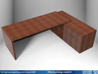 Office desk design model volume 02 3d design desk djaber furniture model modeling office sketchup souad table wood