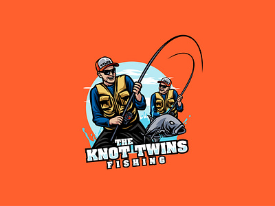 The Knot Twins Fishing brothers logo elev8 fish logo fishing fishing logo logo design mascot logo the elev8 twins logo