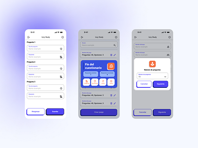 Izzy Study Project mobile ui