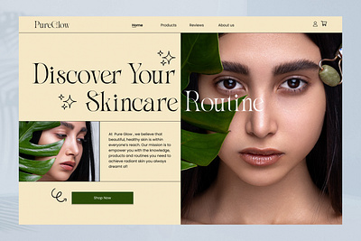 Cosmetic Website Design clothing cosmetic desktop fashion graphicdesign green landingpage minimal minimalistic skincare ui uiux design userinterface ux web design website