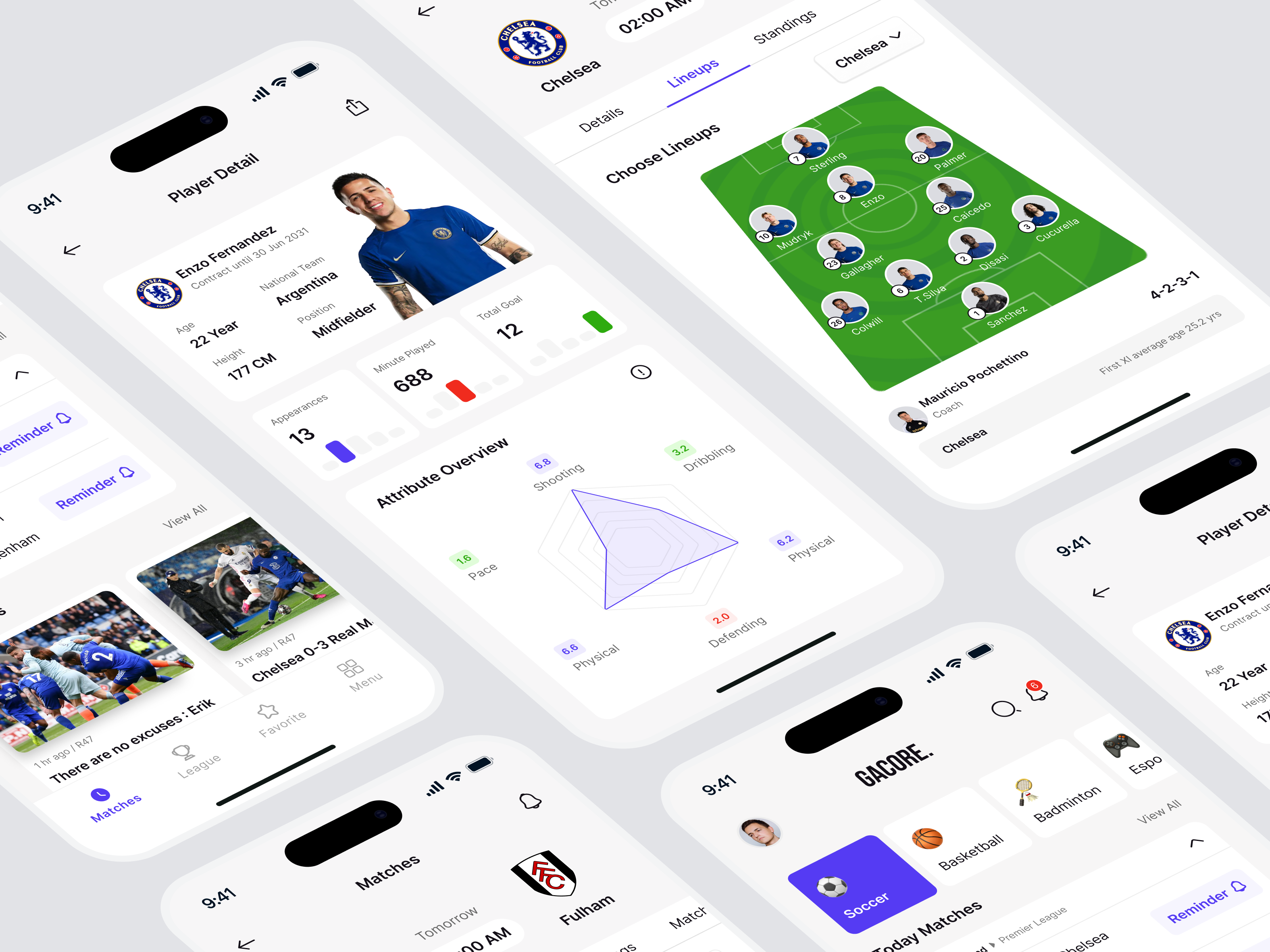 Example of UI Designer For Sports (Mobile & Web)