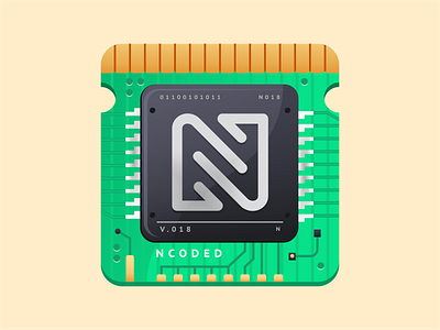 Ncoded Chip app icon branding chip computer cpu crypto data design developer tools gith graphic design icon icon set illustration ios logo metal motion vector
