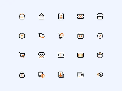 E-commerce Icon Set app icons ecommerce ecommerce icon flat icons icon icon pack icon set iconin iconography icons icons set illustration line icons shop shoping store icon