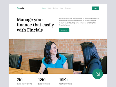 Fincials - Financial Landing Page design financial landingpage ui ux website