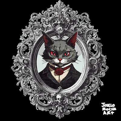 Halloween Shirt: Halloween Cat, Vampire Cat portrait