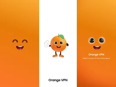 Orange VPN 3d in figma 3d orange branding design graphic design home screen illustration logo onboarding concept orange character orange vpn ui ux vector