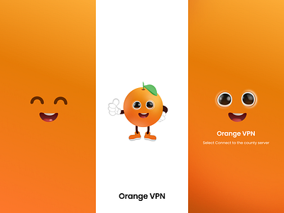 Orange VPN 3d in figma 3d orange branding design graphic design home screen illustration logo onboarding concept orange character orange vpn ui ux vector