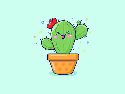 Cute Cactus Illustration cactus cute doodle graphic design green icon illustration mbe tree vector