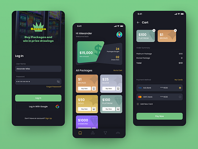 Lottery App app clean design login lottery minimal payment ui uidesign uiux ux uxdesign