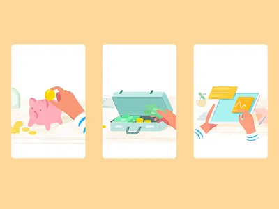 Investing with Scripbox - illustrations animation art artwork cash finance fintech funds hands illustration investment money motion design timeless